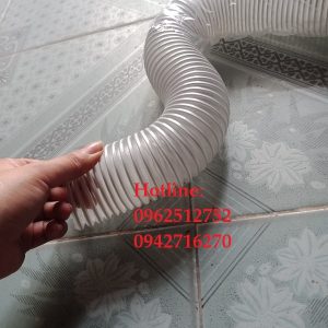 Ống hút bụi lõi thép trắng trong