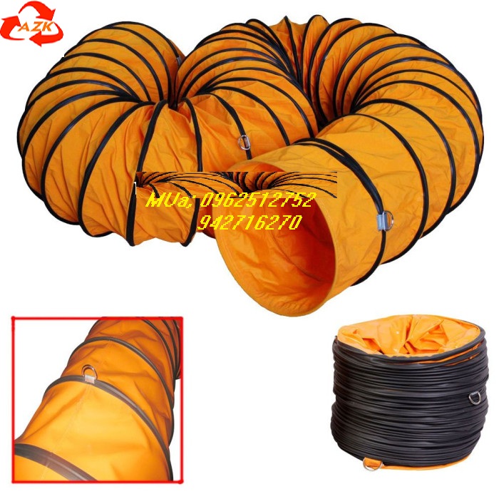 Ống gió màu cam vải simili hình tròn, kích thước d200-800mm