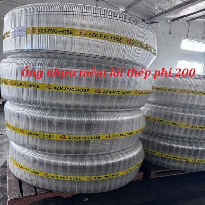 Ống nhựa mềm lõi thép phi 200 hút nước