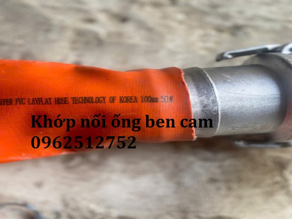 Ống bạt bơm bùn cam kèm khớp nối
